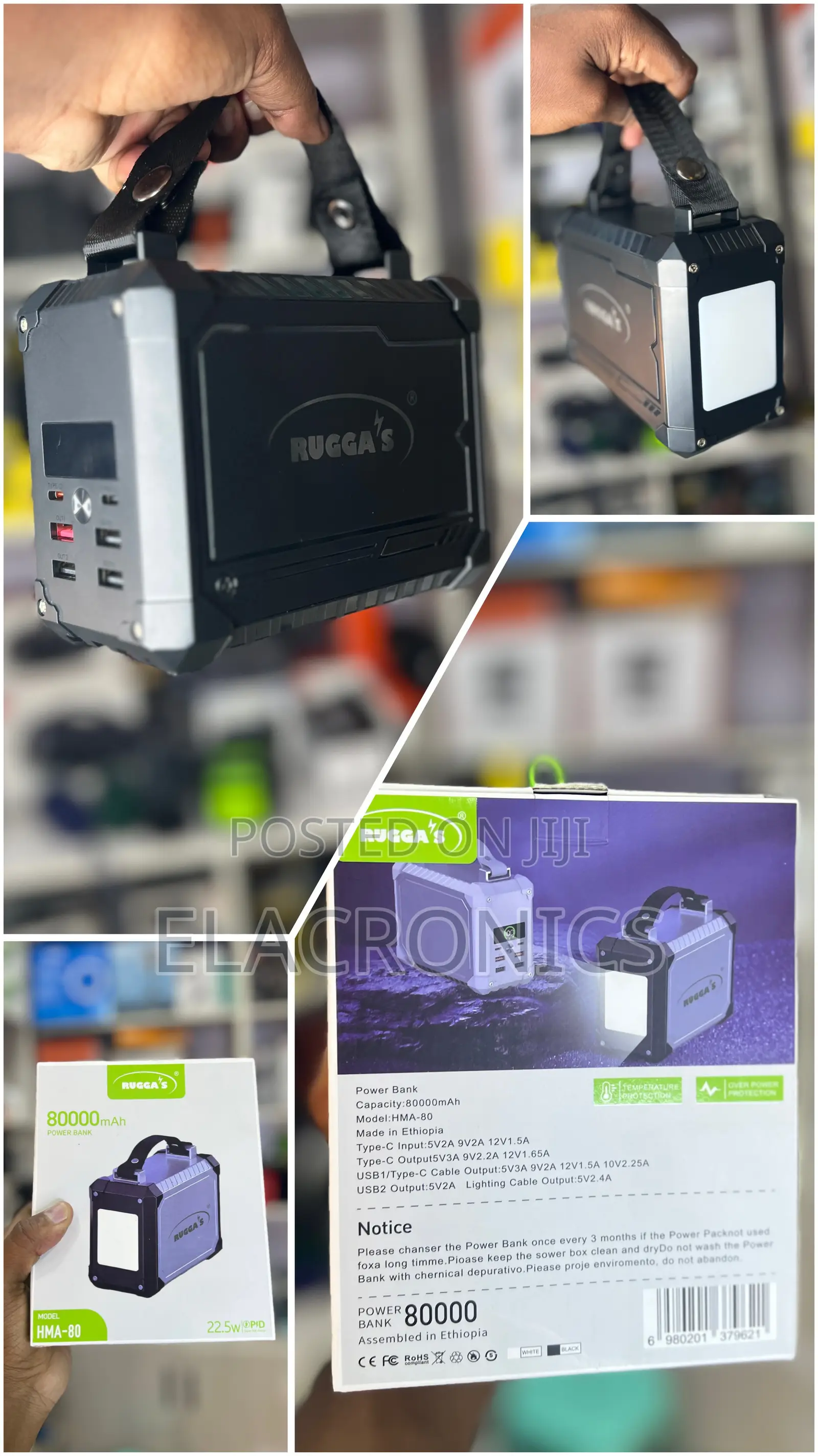 80000mAh Rugga's Power Bank With LED Light⁠