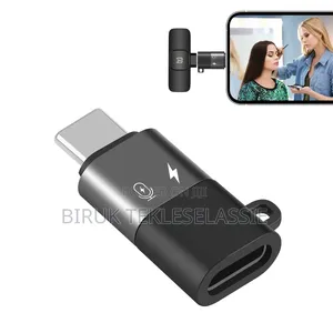 Lightning Female to USB-C Male Adapter Microphone OTG