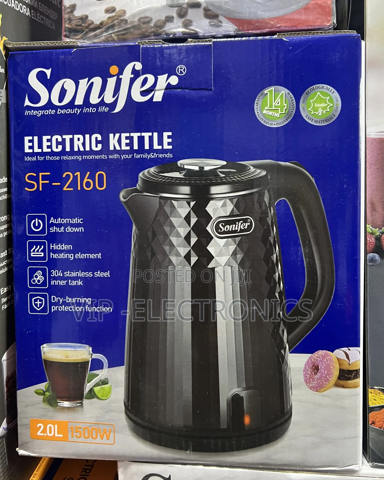 SONIFER Electric Kettle 2.0L Capacity and Powerful 1500W