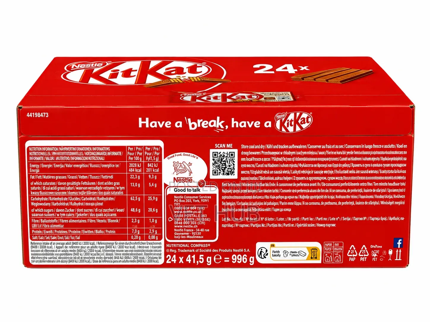 Original KitKat Chocolate Bar 24 × 41.5g