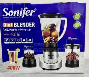 Sonifer Blender 3-in-1 End 1.6L Plastic Mixing Featuring Power 400W