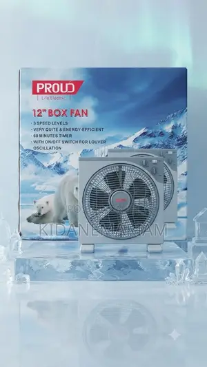 PROUD 12" Box Fan (Life Electric) Table and Wall Fan