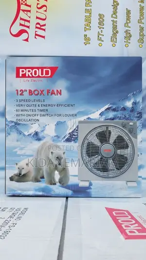 PROUD 12" Box Fan (Life Electric) Table and Wall Fan