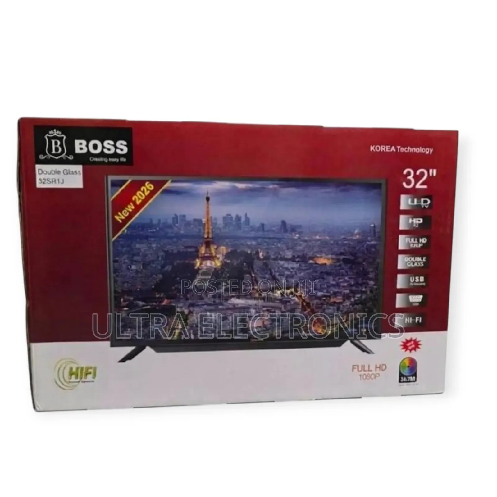 Boss 32" Smart TV 32-ኢንች ማሳያ Smart TV Wi-Fi Connectivity