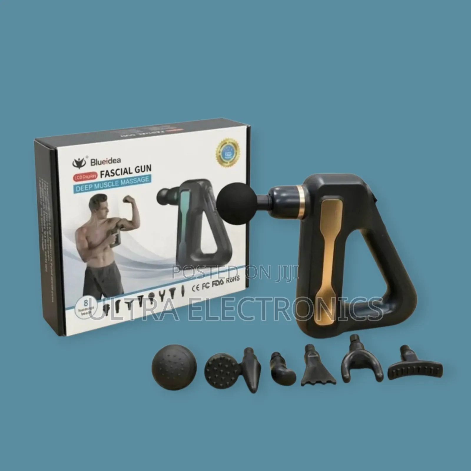 Blueidea Fascial Gun 8-in-1 የጡንቻ ድካምን ለማሳነስ እና ከእንቅስቃሴ በኋላ ለማገገም