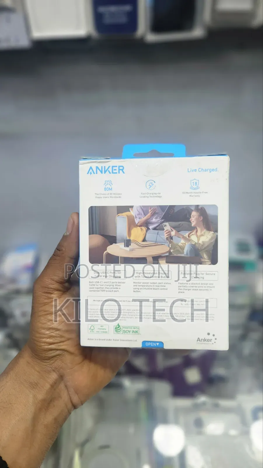 Original Anker 140W Fast Charger (4 Ports) – For Laptops Phones