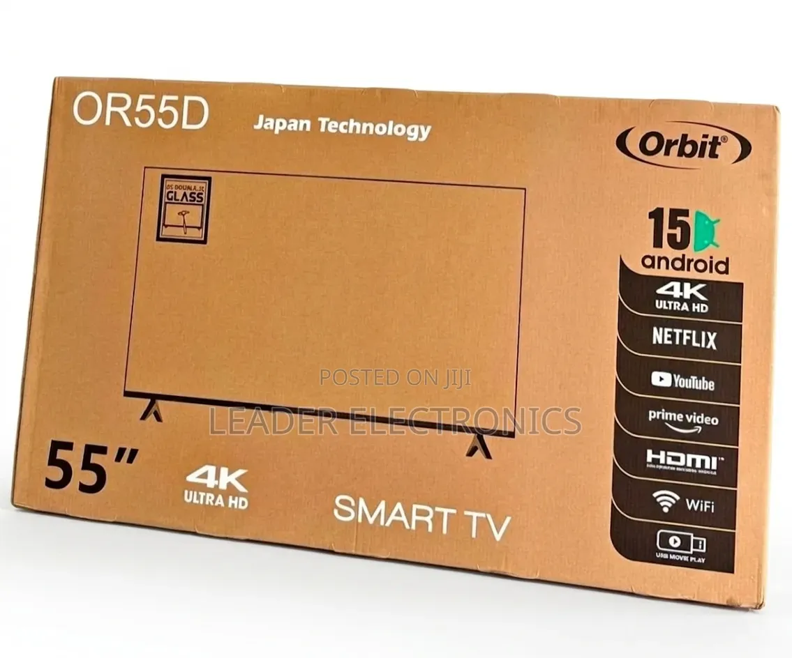 Orbit TV 55" Smart Android TV New Arrival Double Glass TV Japan Tech