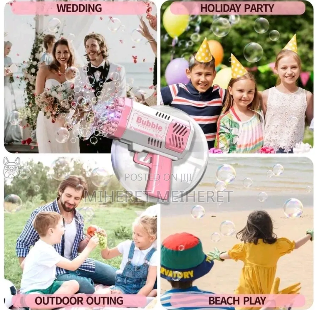 Bubble Blower Rocket Launcher, Kids Bubble Blowing Toy [No Battery,