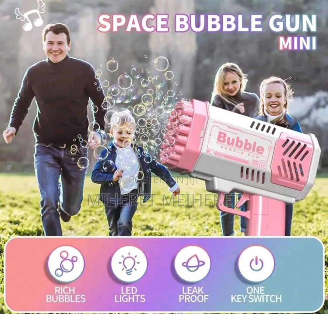 Bubble Blower Rocket Launcher, Kids Bubble Blowing Toy [No Battery,