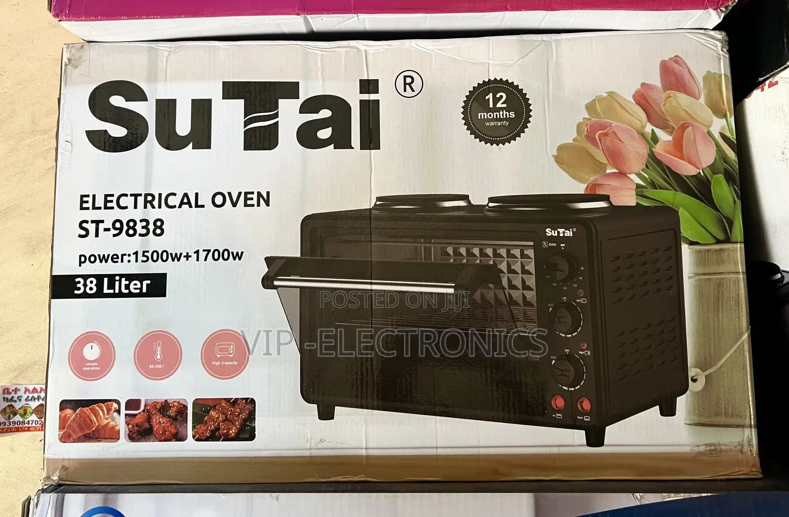 SuTai Mini Oven 38Litet Electric Oven Featuring Powerful 1500W + 1700W