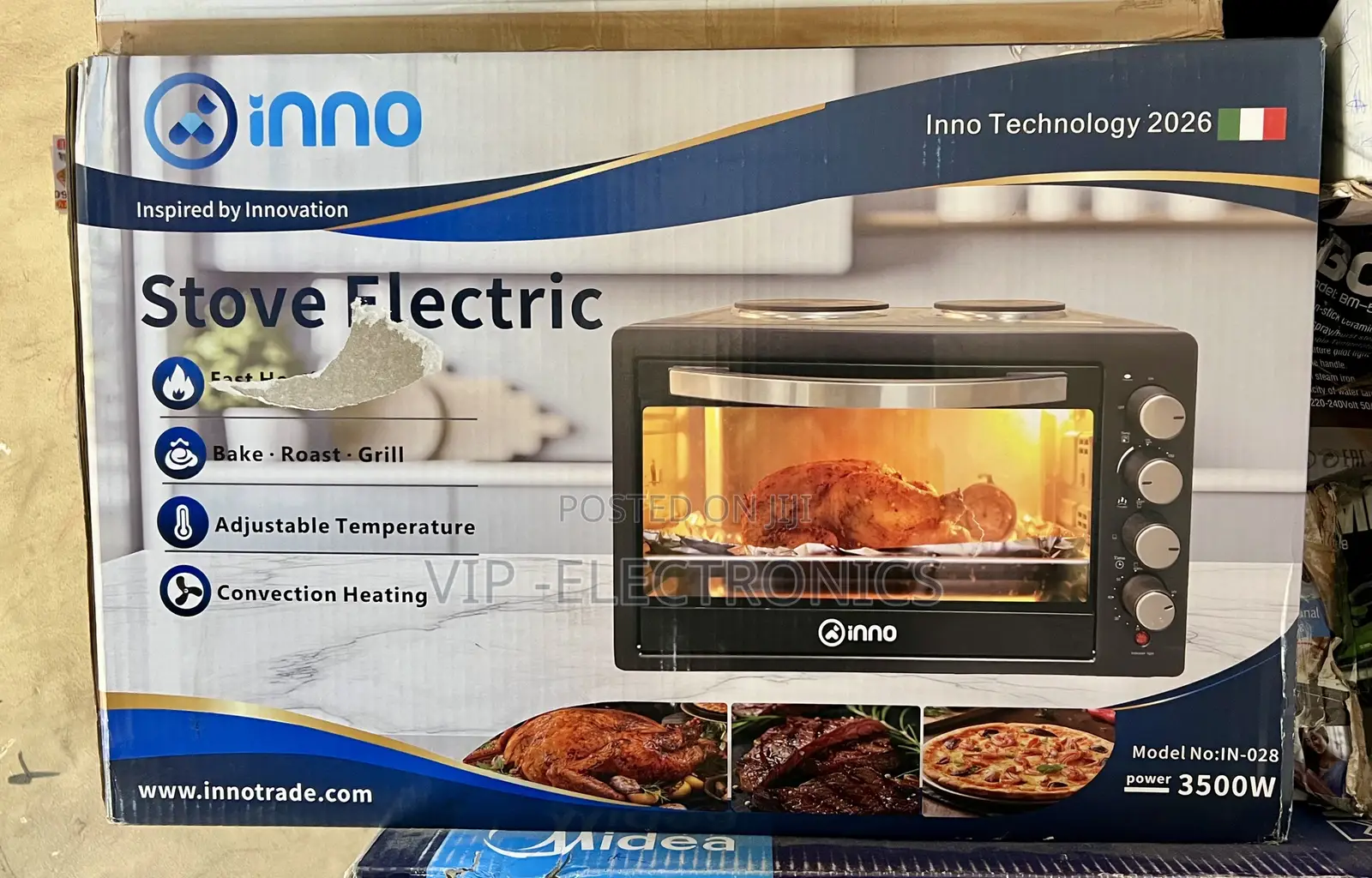 Inno Mini Oven 38Litet 3500W Electric Stove Oven With Top Hotplates