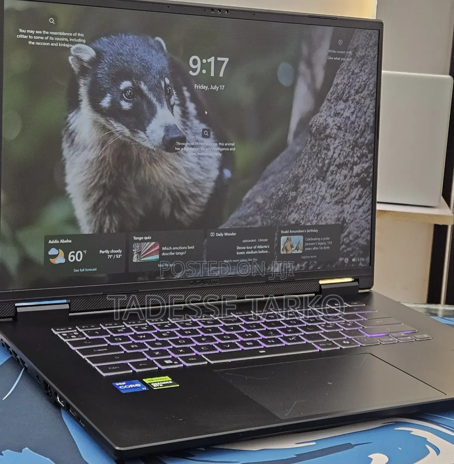 New Laptop Gigabyte GAMING A16 16GB Intel Core i7 SSD 1T