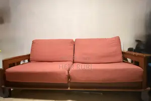 Wooden Frame Sofa Set (3+2 Seater) + Study Desk