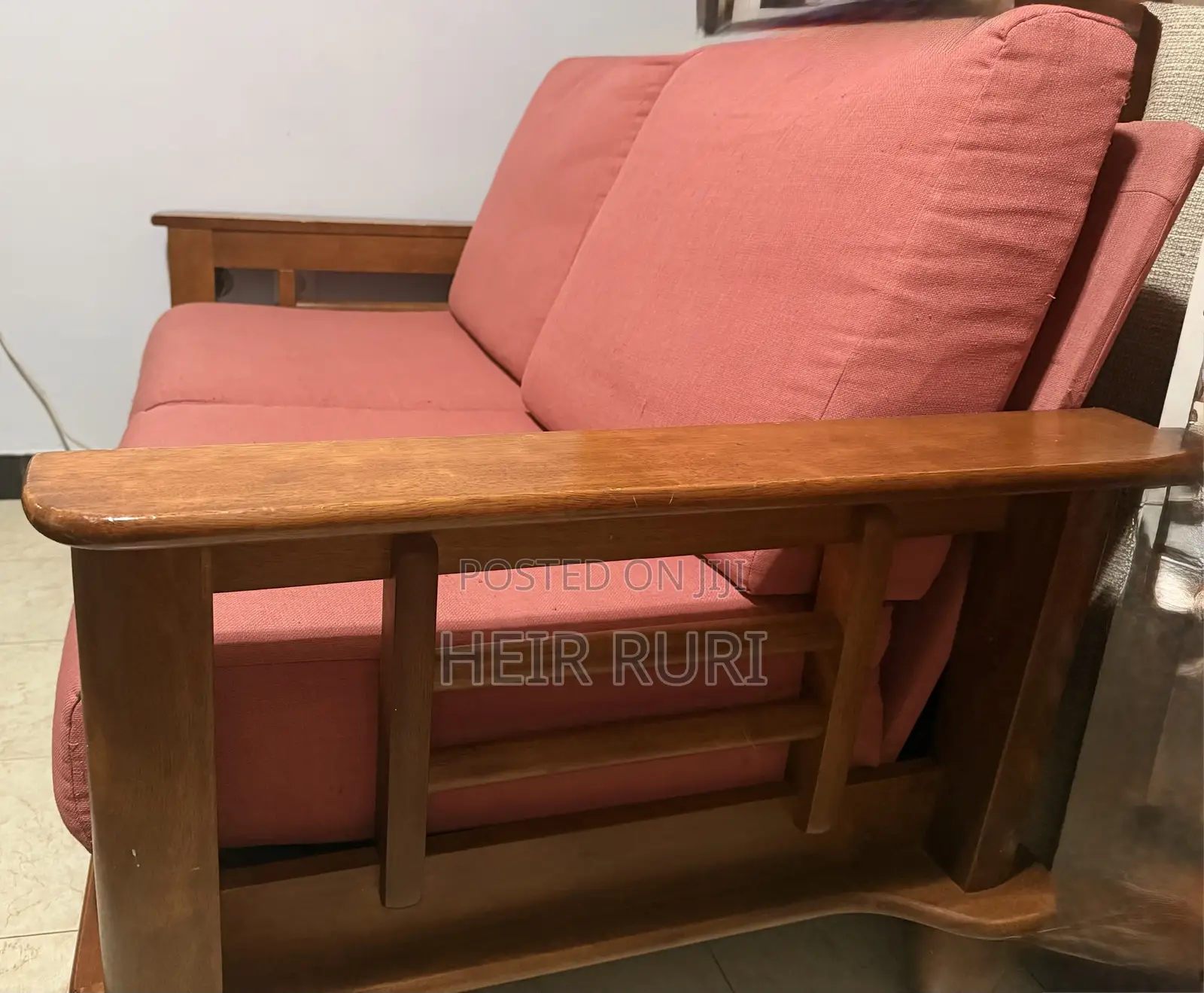Wooden Frame Sofa Set (3+2 Seater) + Study Desk