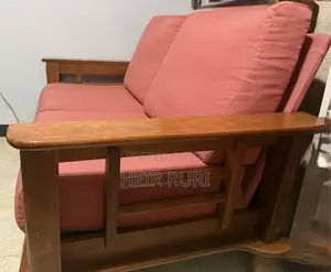 Wooden Frame Sofa Set (3+2 Seater) + Study Desk