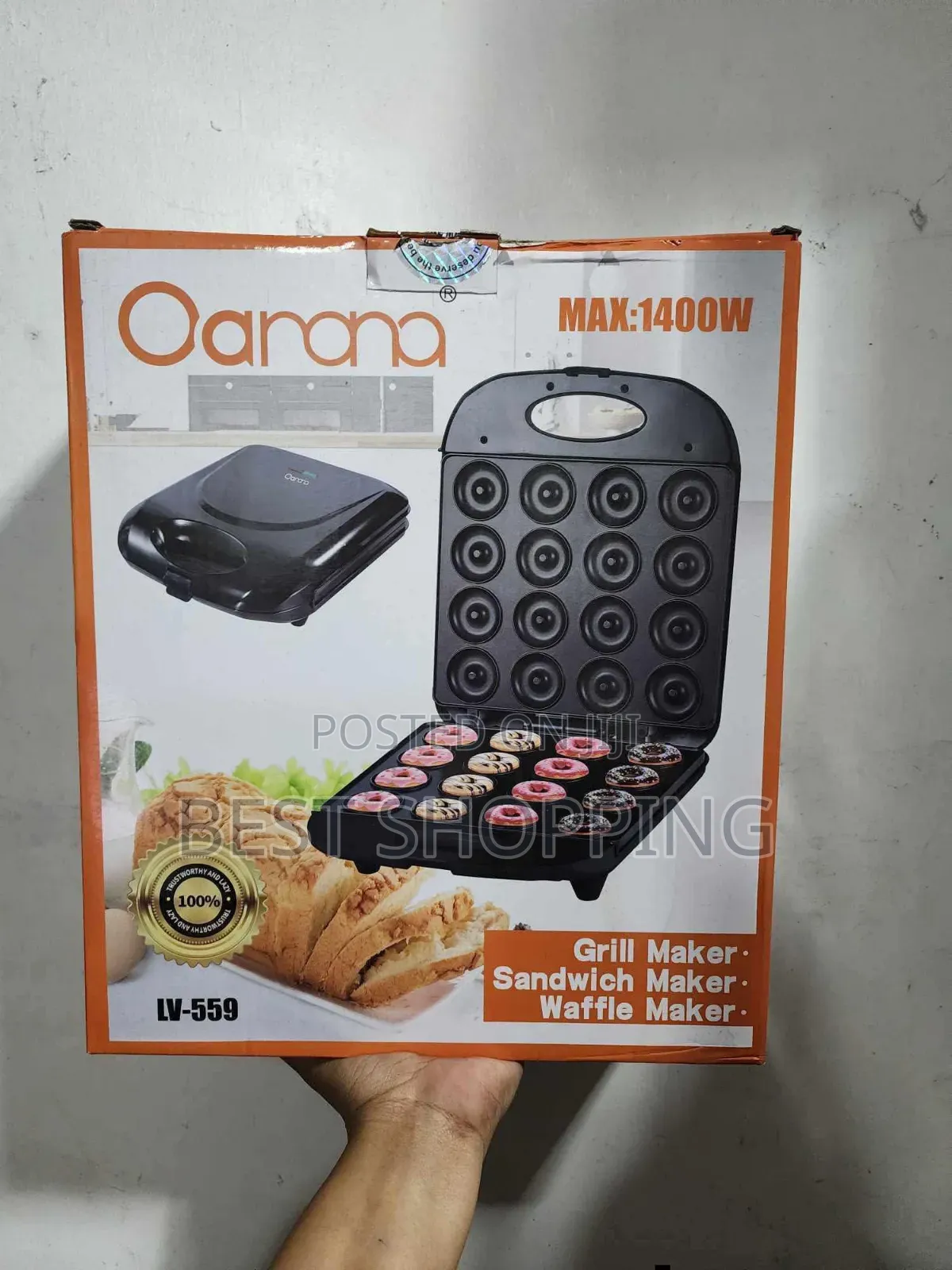 Oarana Mini Donuts Maker
16 PC Sandwich Maker ዶናት መስሪያ