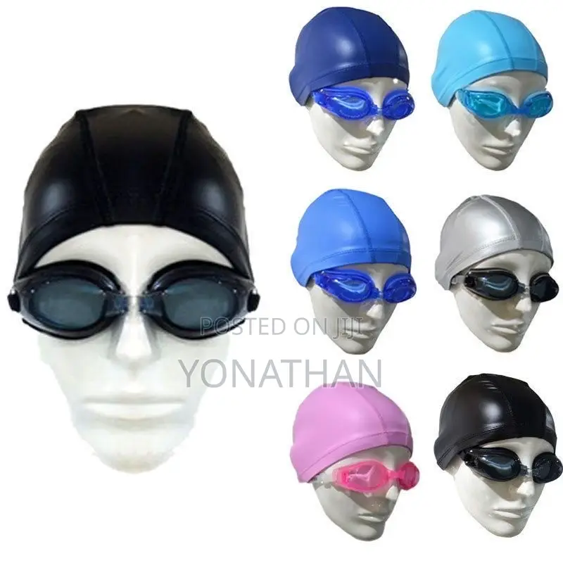 Swimming Cap and Googles Package