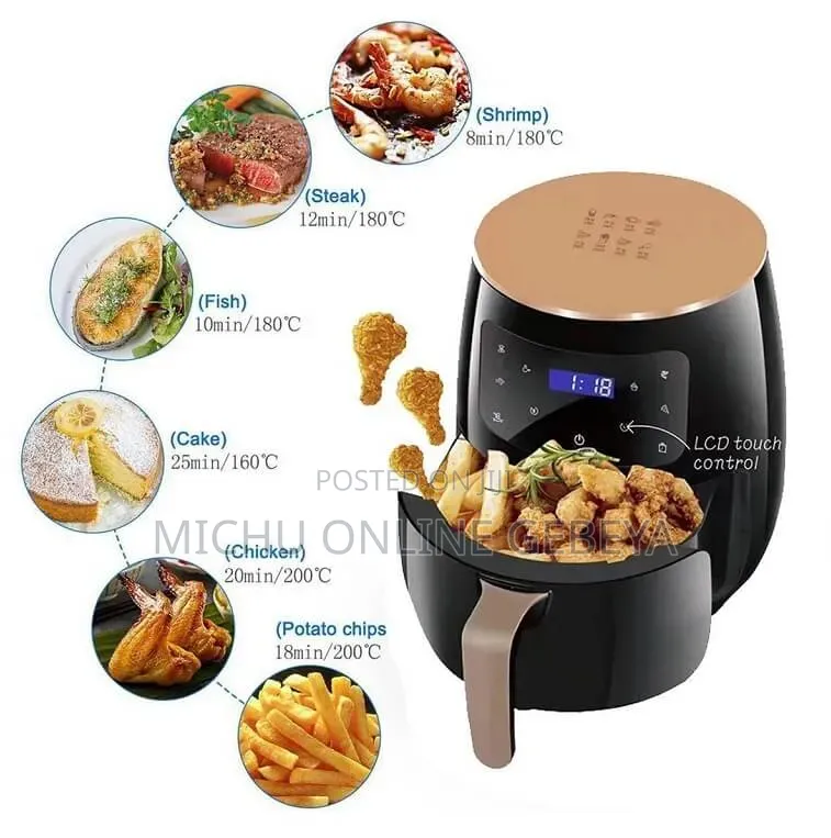 SUTAI 6L Air Fryer ከ80% በላይ የዘይት ፍጆታ የሚቀንስ ለጤና ተመራጭ/ Free Delivery