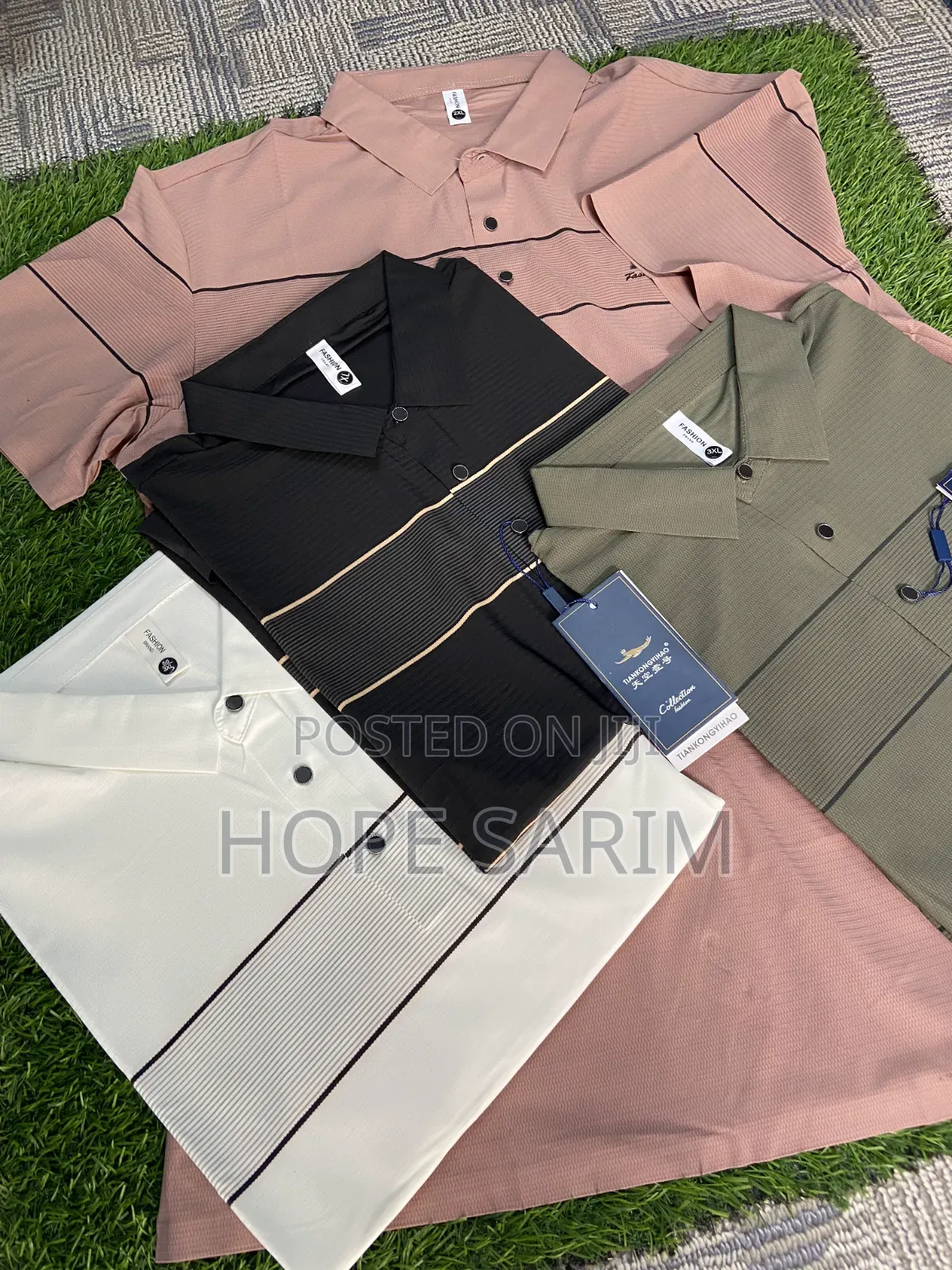 Chest-Stripe Polo Shirts