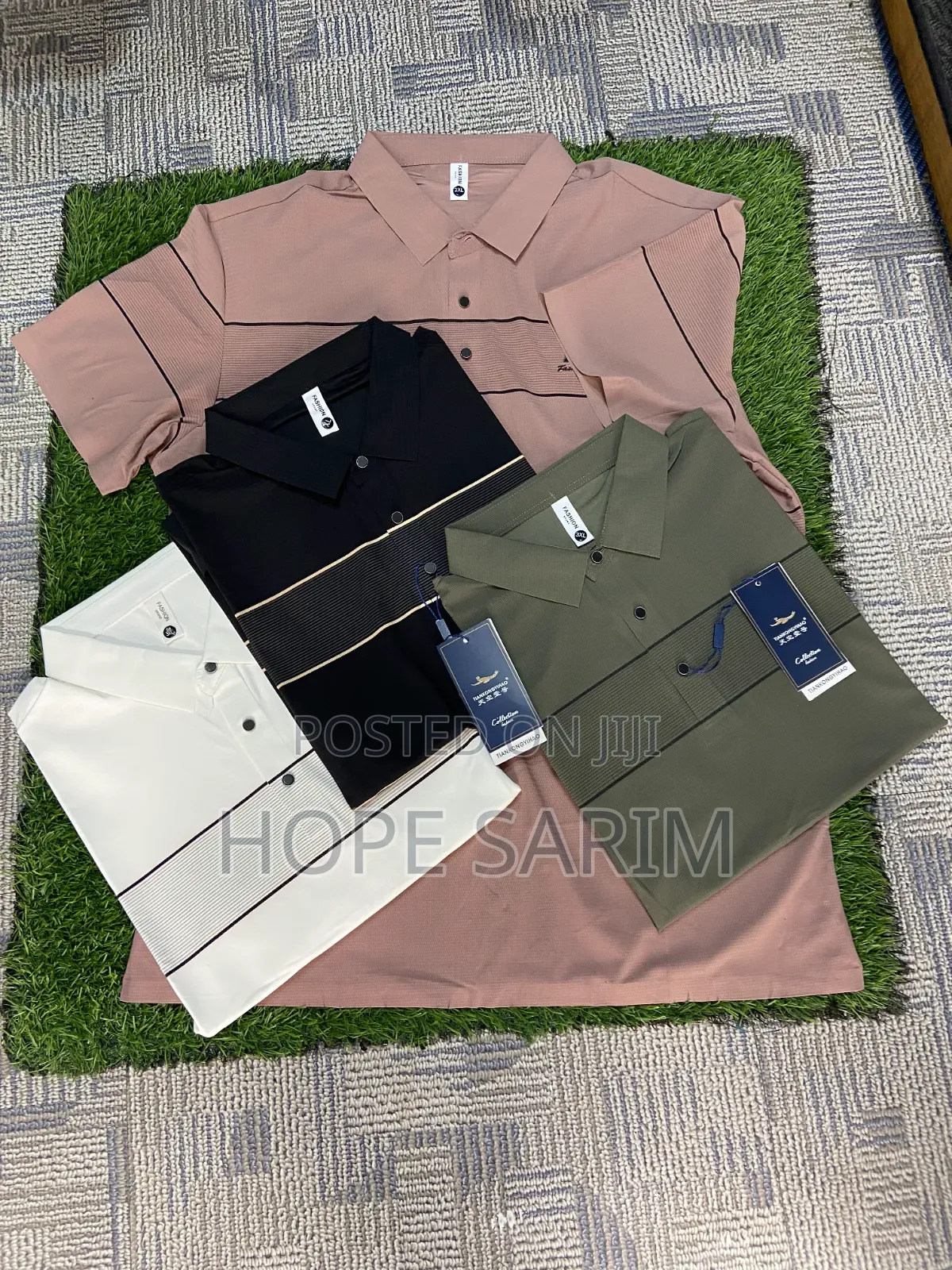 Chest-Stripe Polo Shirts