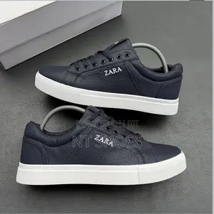 Zara Pebbled Leather Flat Sneaker