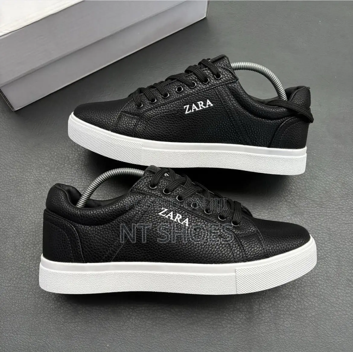 Zara Pebbled Leather Flat Sneaker