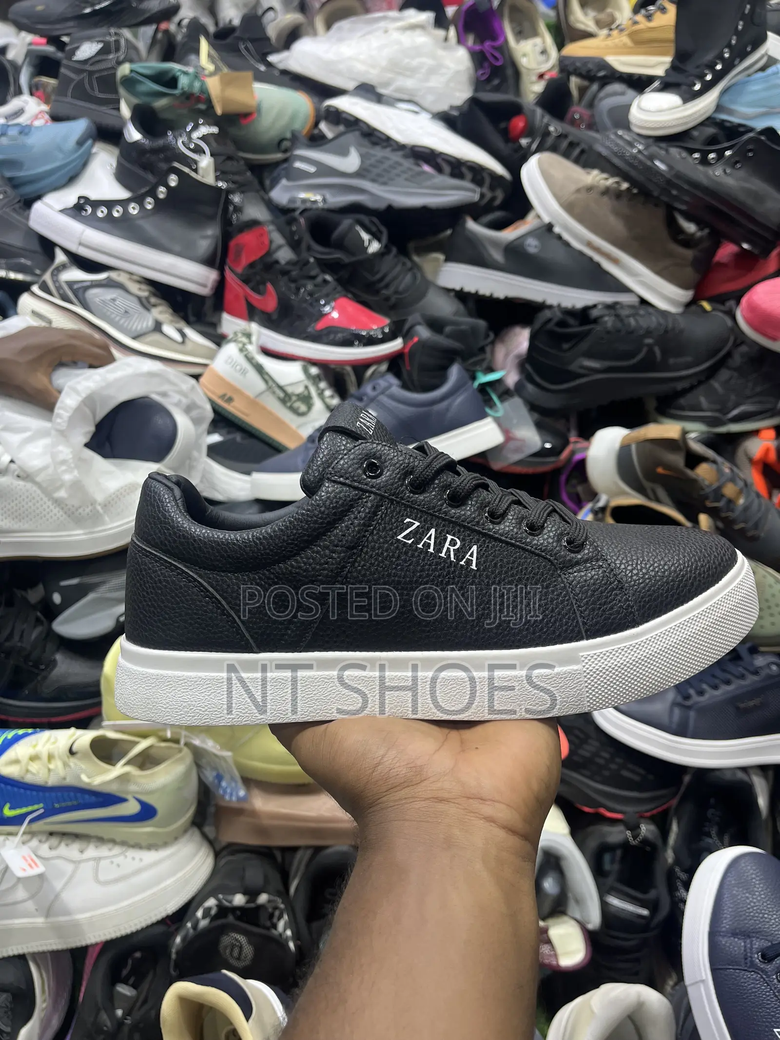 Zara Pebbled Leather Flat Sneaker