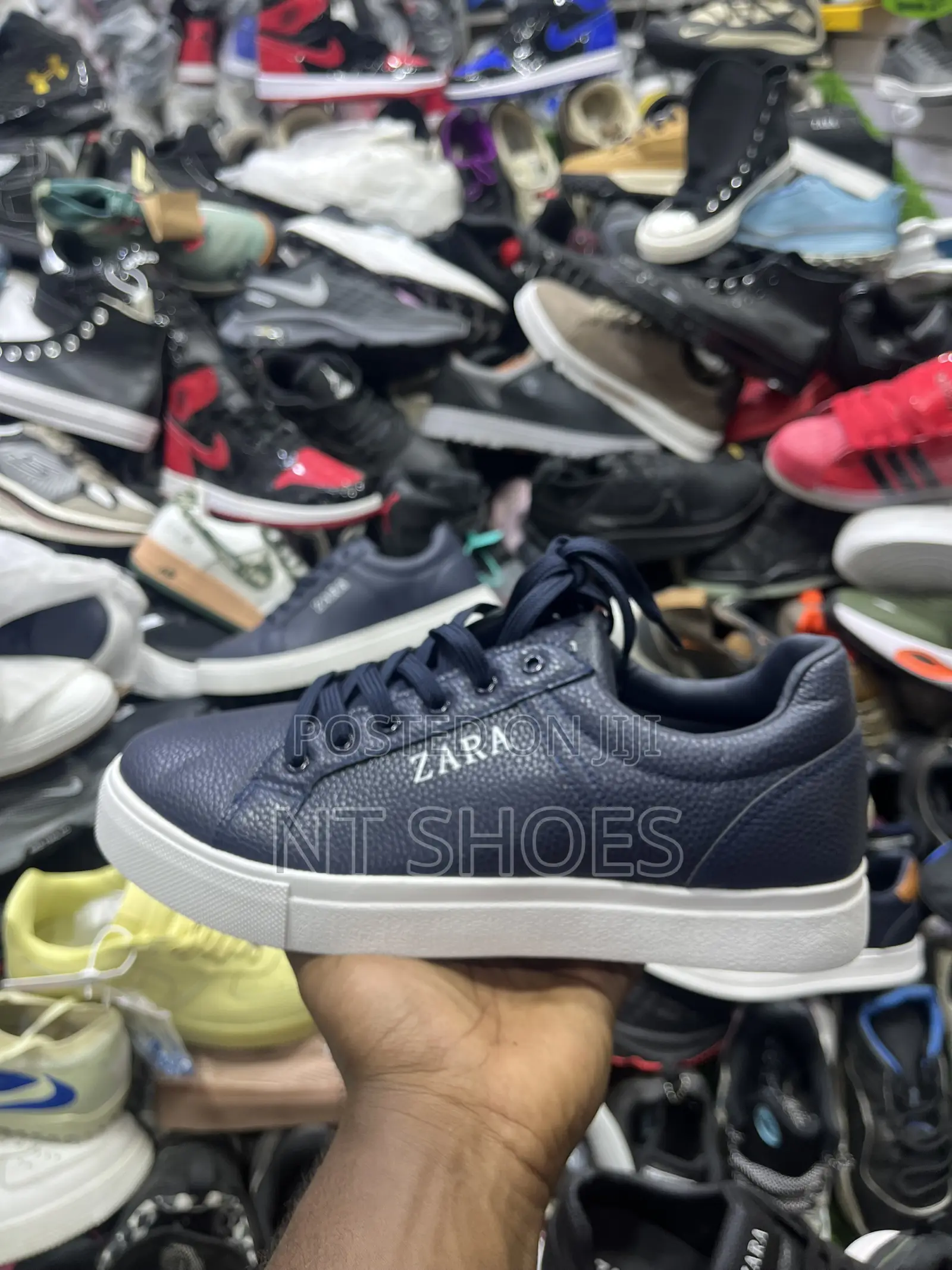 Zara Pebbled Leather Flat Sneaker