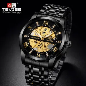 Tevise Automatic Mechanical Luxury Analog Watch With a Black