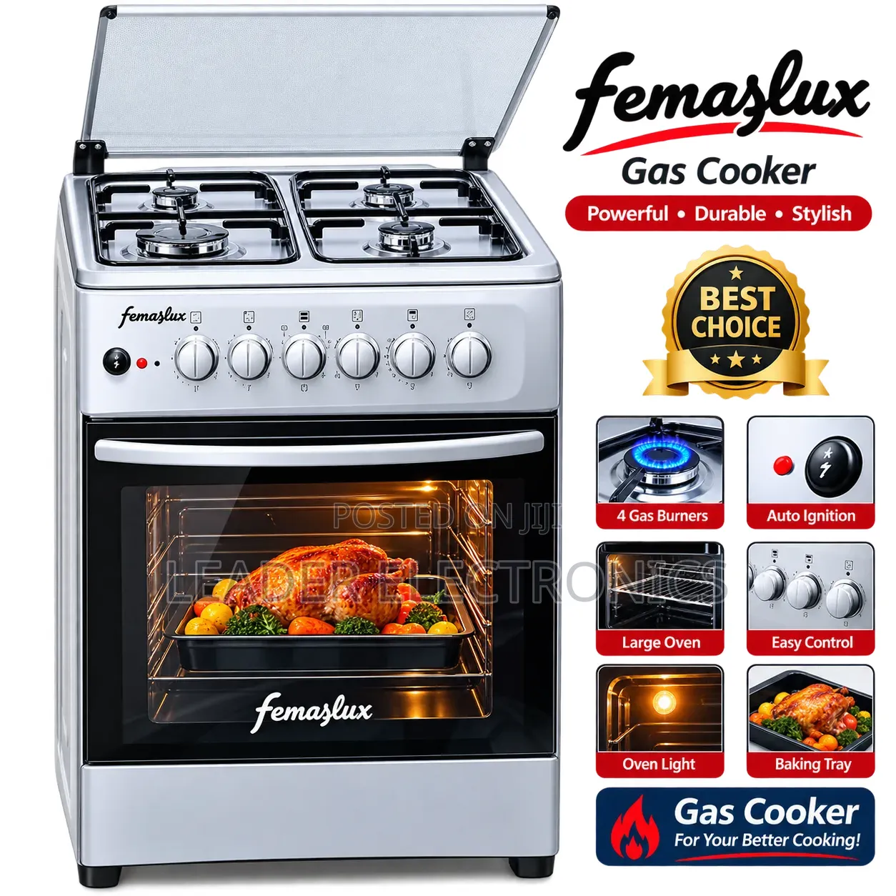 Femaslux Freestanding Oven 50×50 – Powerful, Practical Stylish Oven