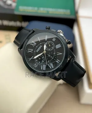 Fossil Grant Chronograph Black Leather Watch