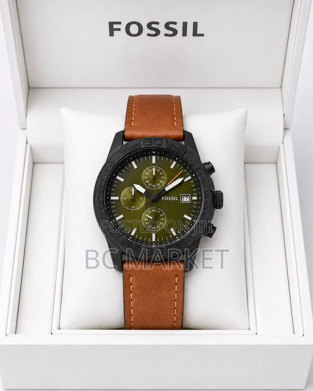 Fossil Leather Strap Watch Men's