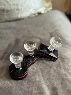 Crystal Door Knob Set – Black Red Decorative Design