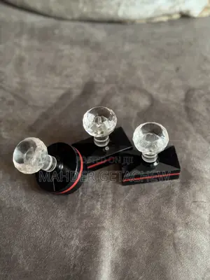 Crystal Door Knob Set – Black Red Decorative Design