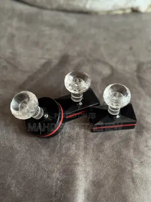 Crystal Door Knob Set – Black Red Decorative Design