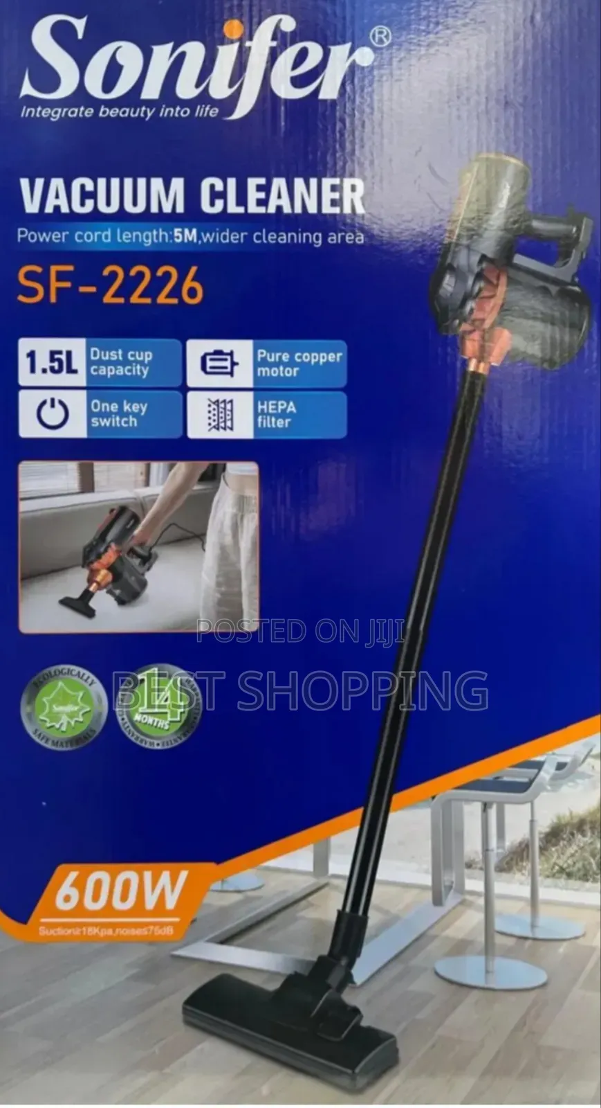 Sonifer Vacuum Cleaner 5 in 1 Floor Brush,hepa Filter,soft Brush,600w