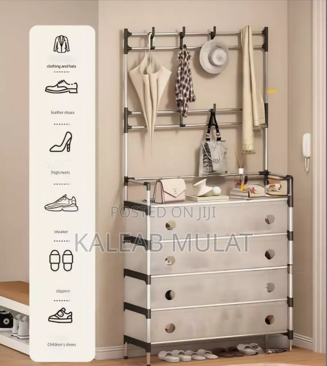 Multi-Functional Storage Unit Shoe and Hat Rack