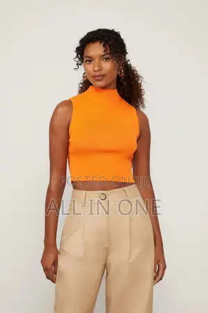 High Neck Sleeveless Crop Top