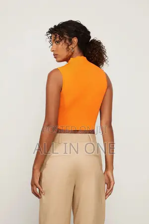 High Neck Sleeveless Crop Top