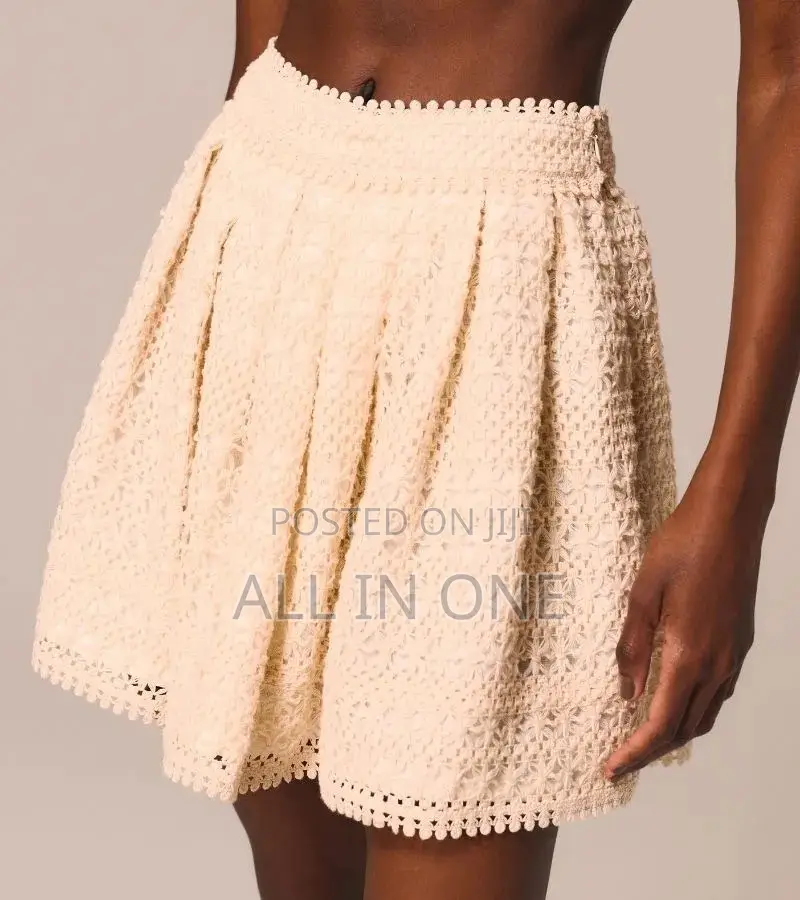 Cream Miniskirt With Waistband