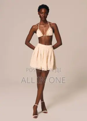 Cream Miniskirt With Waistband