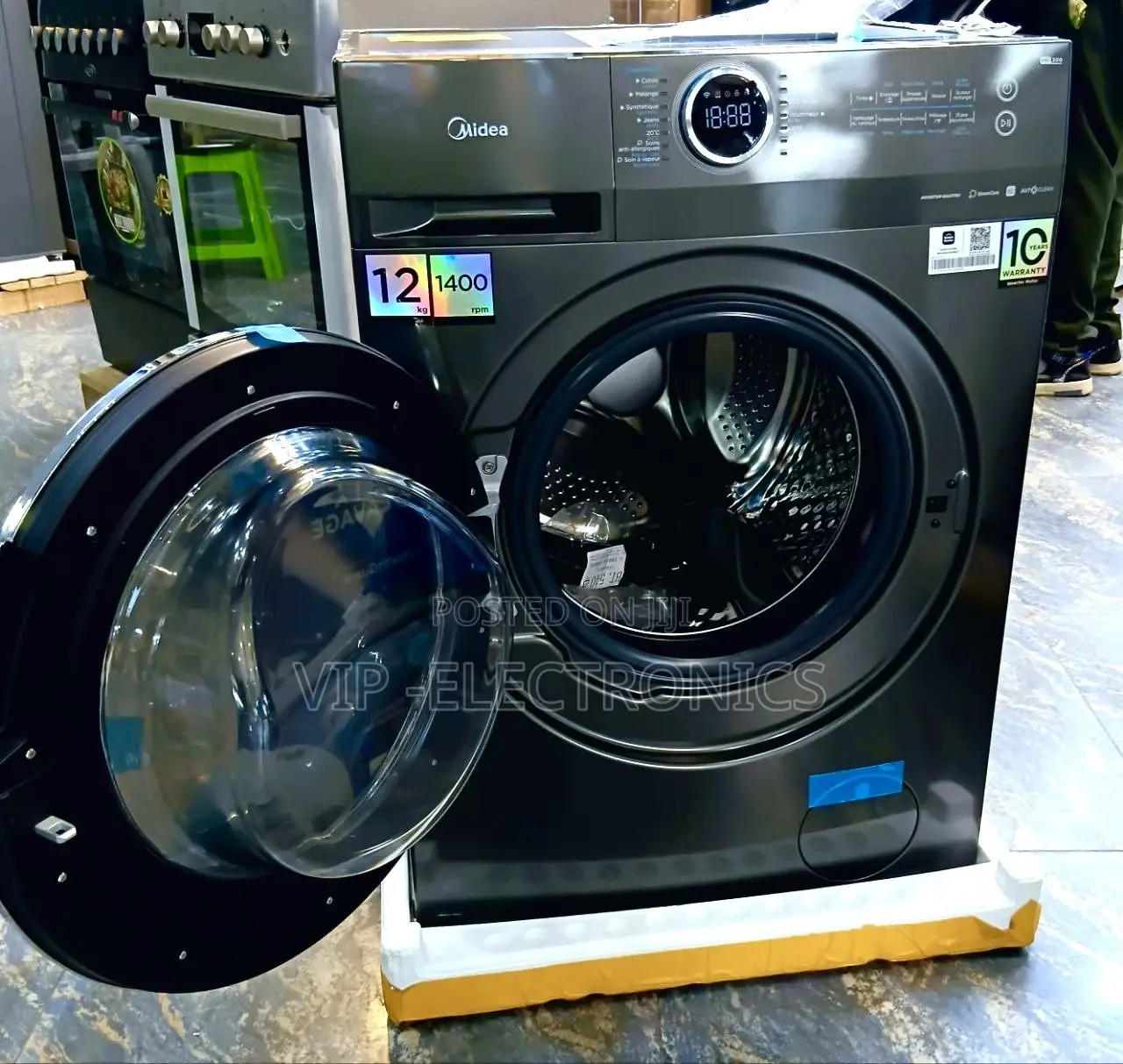 Midea Automatic Washing Machine 12KG Front Load 1400 RP Inverter Motor