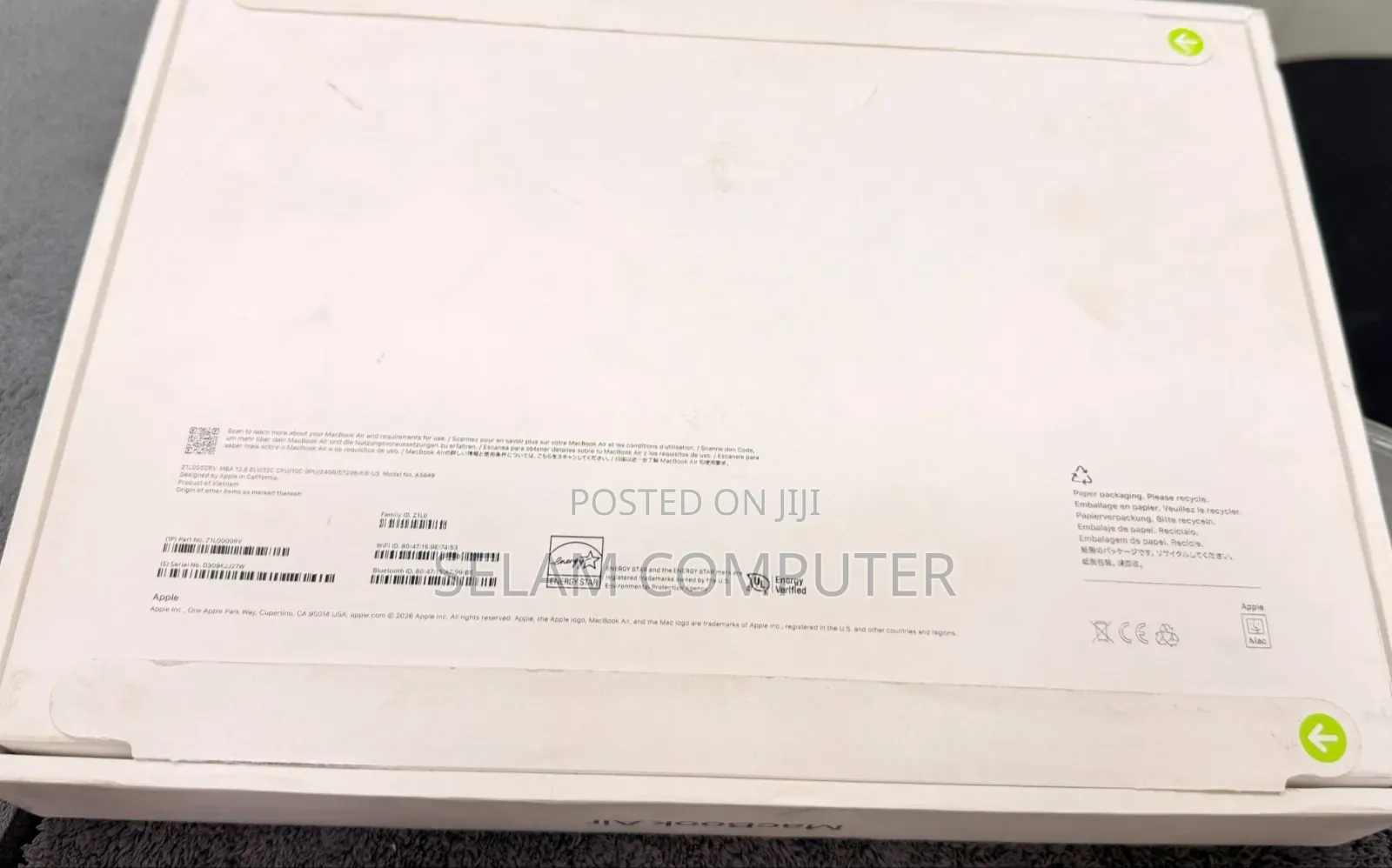 New Laptop Apple MacBook Air 2026 M5 24GB Apple M5 SSD 512GB