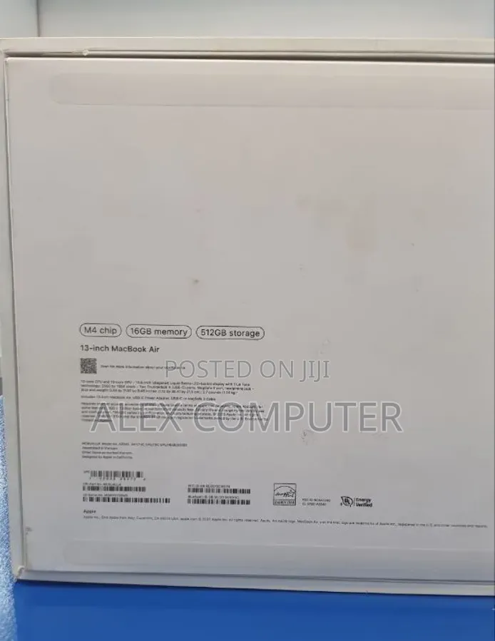 New Laptop Apple MacBook Air 2025 M4 16GB Apple M4 SSD 512GB
