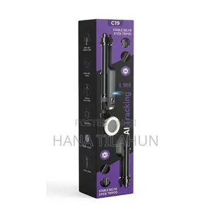 C19 AI Tracking Stable Selfie Tripod With Dual Ring Lights