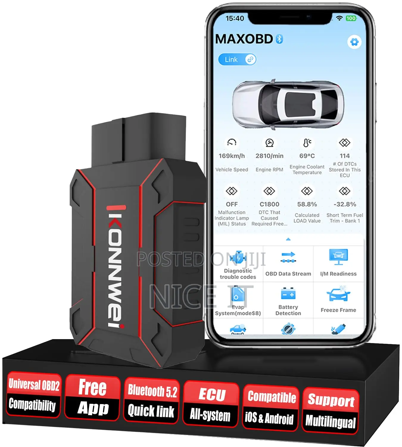 Konnwei Max Obd2 Bluetooth Scanner