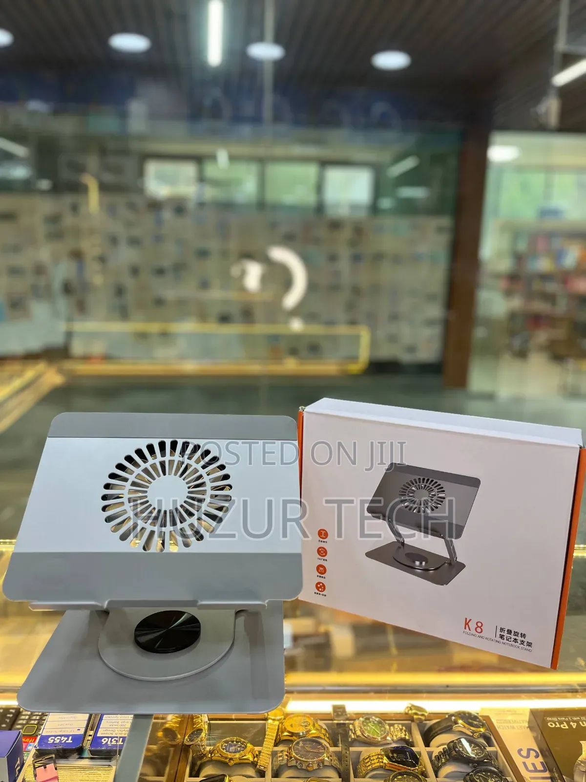 Rotating Folding Laptop Cooling Stand / የላፕቶፕ ማቀዝቀዣ እና ማስቀመጫ