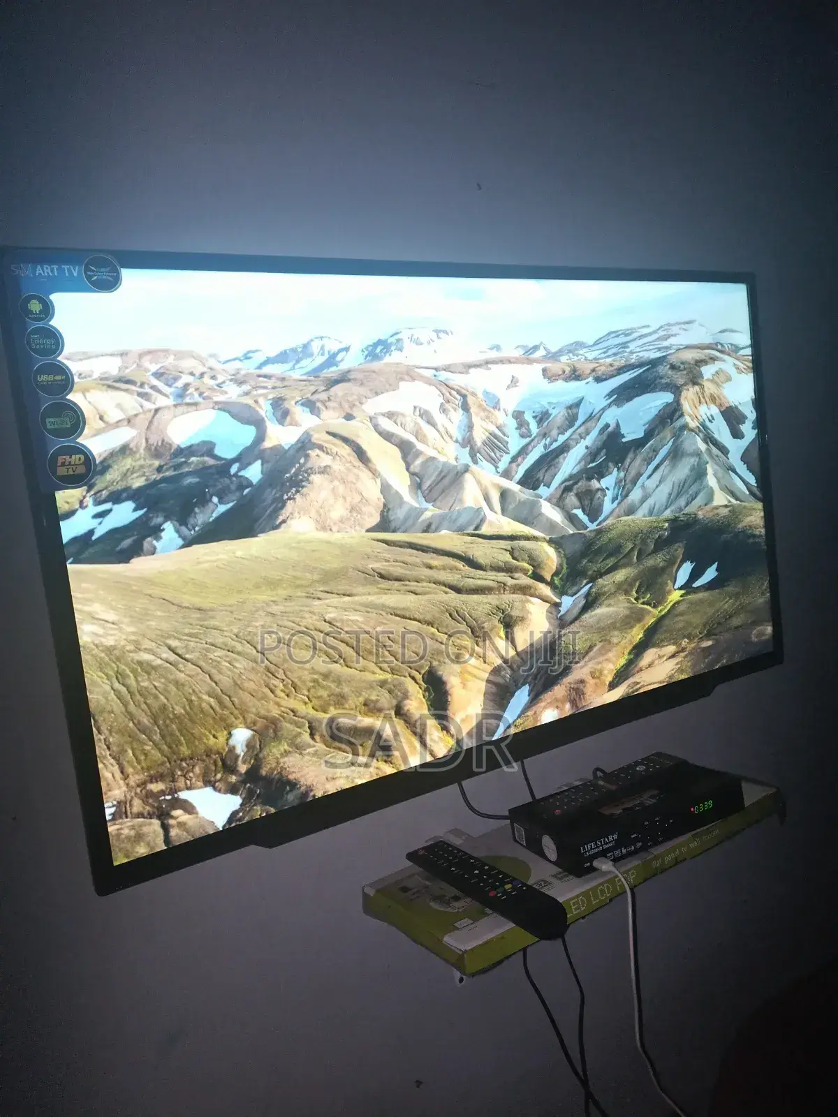 This Is Double Screen 43 Inch TV With Remote, Decoder and Wall Mount