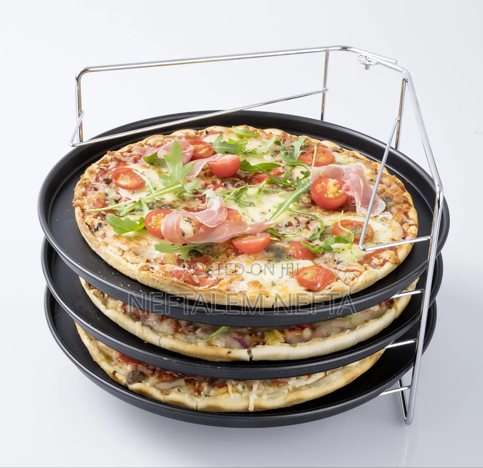 Three Layer Pizza Platte With Rack