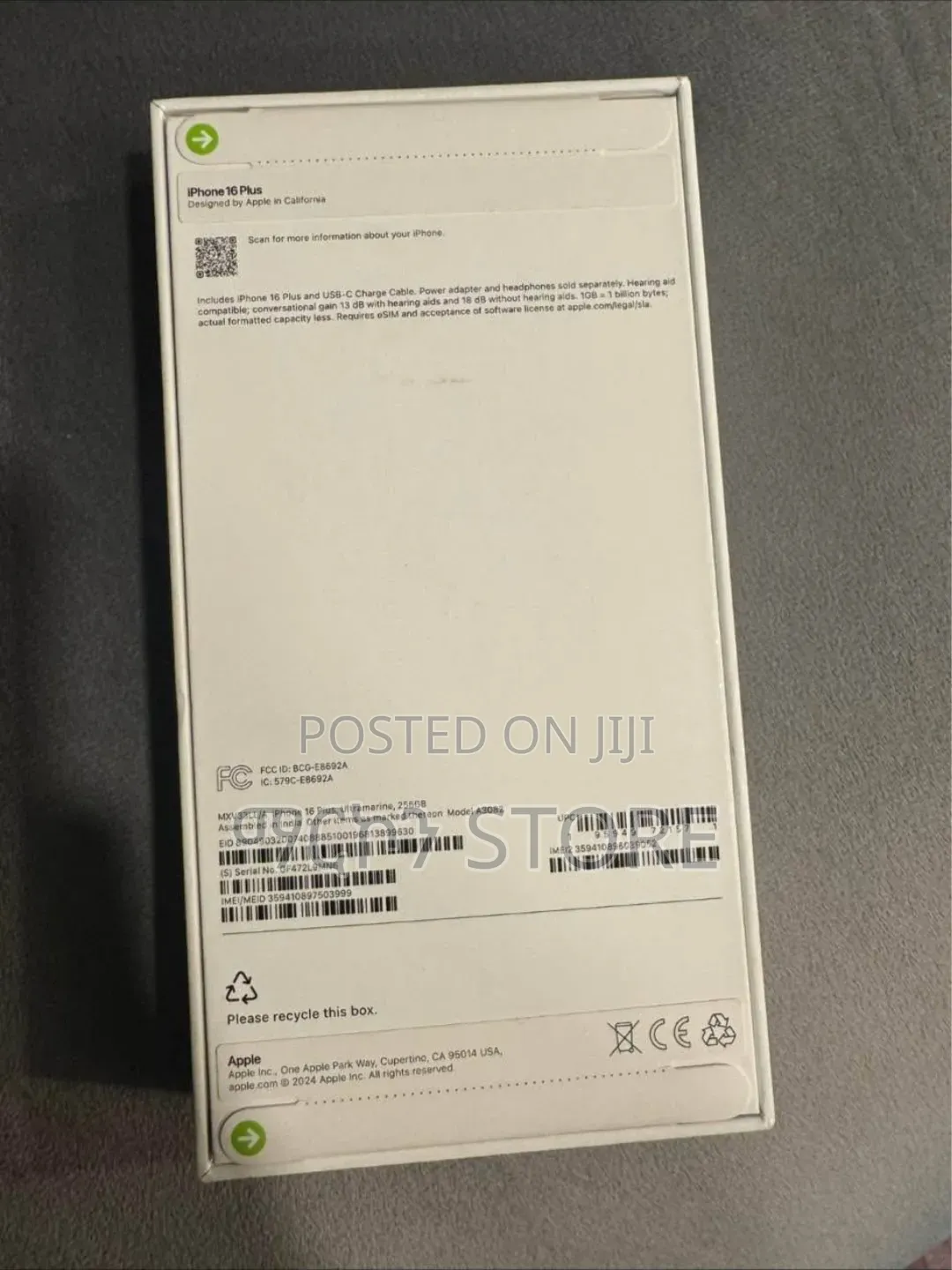 New Apple iPhone 16 Plus 256 GB Blue
